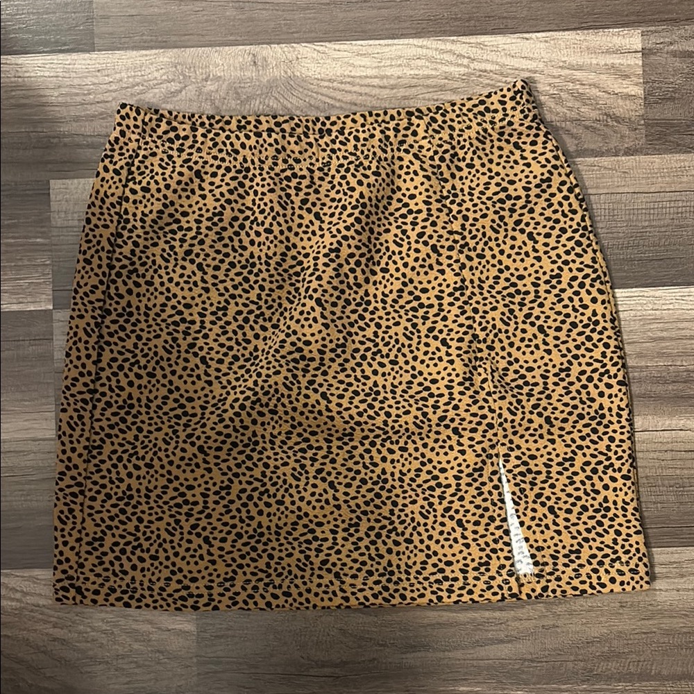 SHEIN Tan and Black Mini Pencil Skirt
